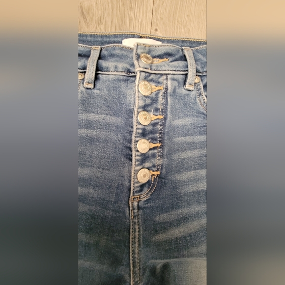 LOFT The Curvy Skinny High-Waist Five Button Frayed Blue Jeans, Women's 26 / 2 - Picture 9 of 16